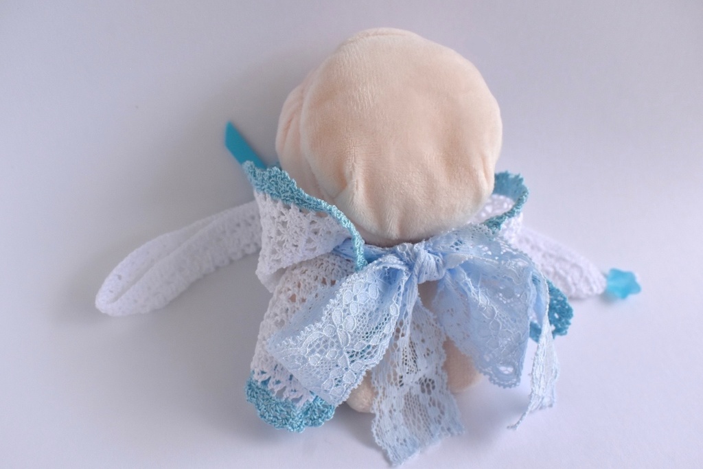 ぬい服 うさみみ フード 10~15cm ぬいぐるみ 着せ替え服 レース編み フーディ 送料込