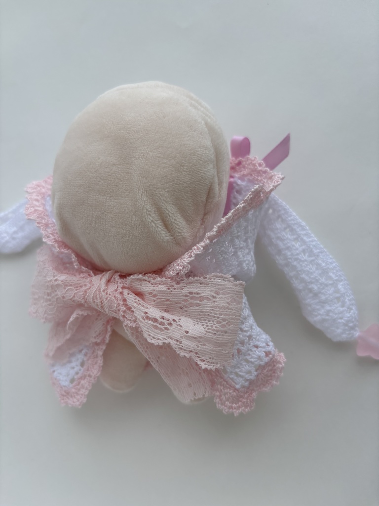 ぬい服 うさみみ フード 10~15cm ぬいぐるみ 着せ替え服 レース編み フーディ 送料込