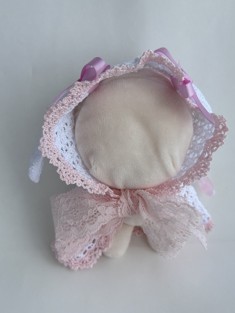 ぬい服 うさみみ フード 10~15cm ぬいぐるみ 着せ替え服 レース編み フーディ 送料込