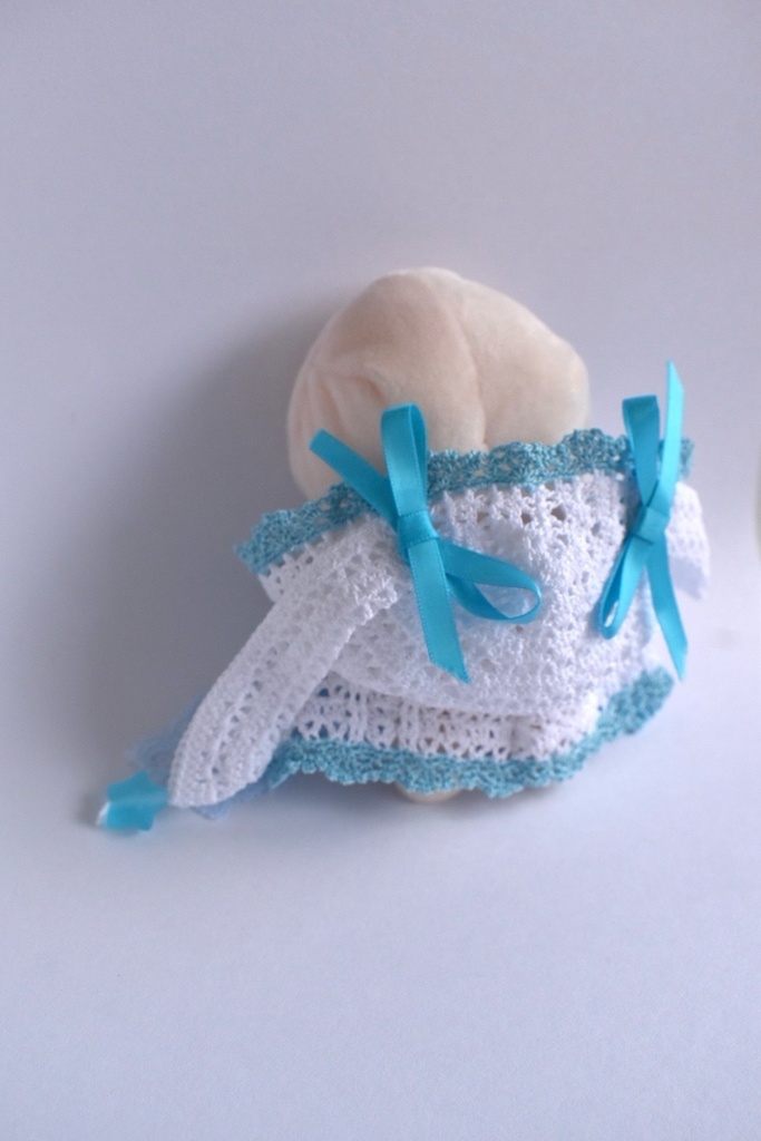 ぬい服 うさみみ フード 10~15cm ぬいぐるみ 着せ替え服 レース編み フーディ 送料込