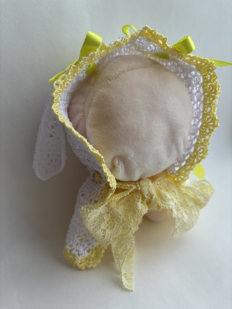 ぬい服 うさみみ フード 10~15cm ぬいぐるみ 着せ替え服 レース編み フーディ 送料込