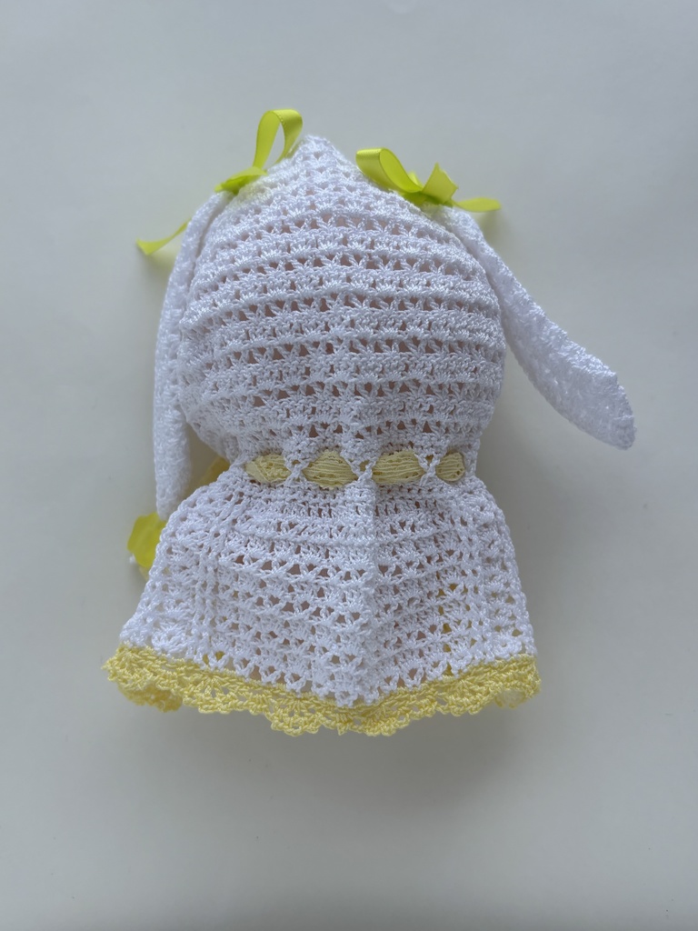 ぬい服 うさみみ フード 10~15cm ぬいぐるみ 着せ替え服 レース編み フーディ 送料込