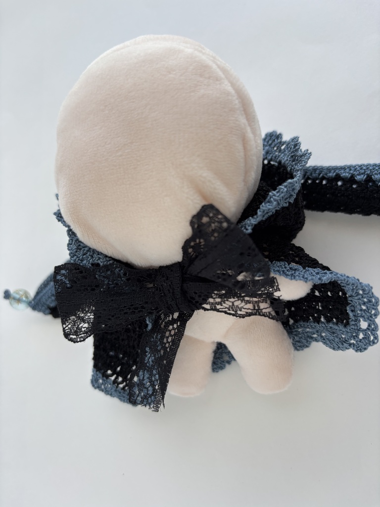 ぬい服 うさみみ 黒 フード 10~15cm ぬいぐるみ 着せ替え服 レース編み フーディ 送料込