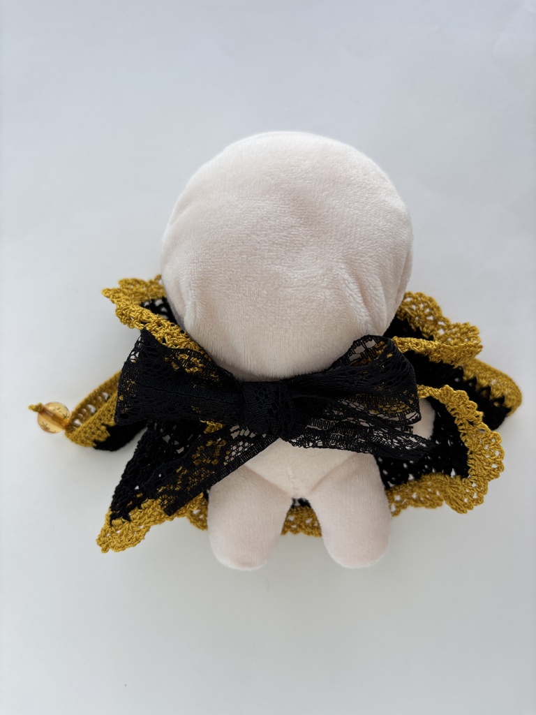 ぬい服 うさみみ 黒 フード 10~15cm ぬいぐるみ 着せ替え服 レース編み フーディ 送料込