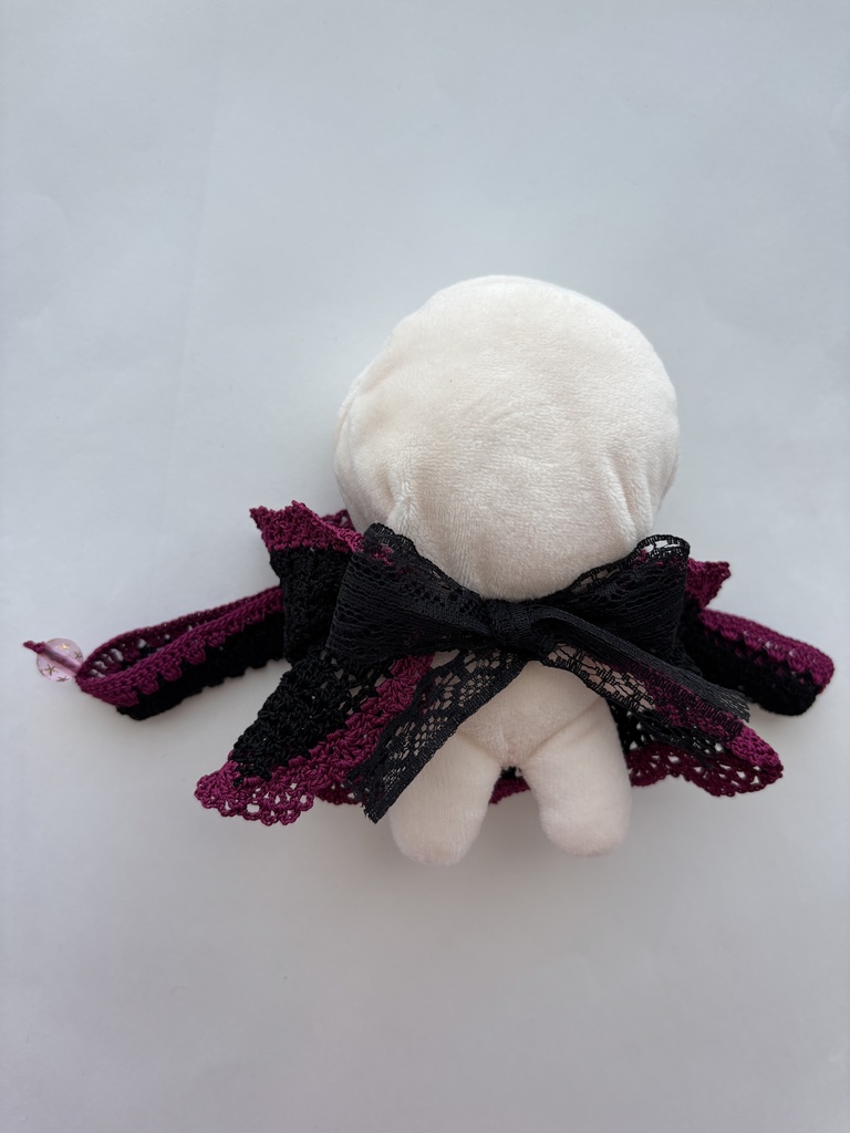 ぬい服 うさみみ 黒 フード 10~15cm ぬいぐるみ 着せ替え服 レース編み フーディ 送料込