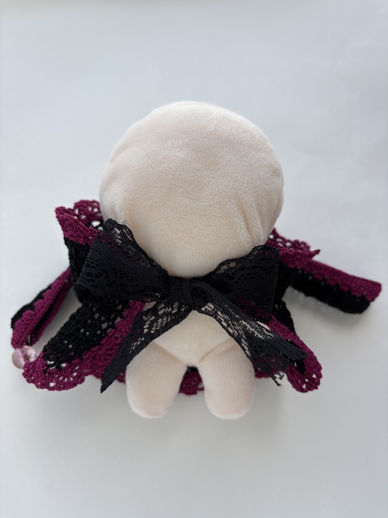 ぬい服 うさみみ 黒 フード 10~15cm ぬいぐるみ 着せ替え服 レース編み フーディ 送料込