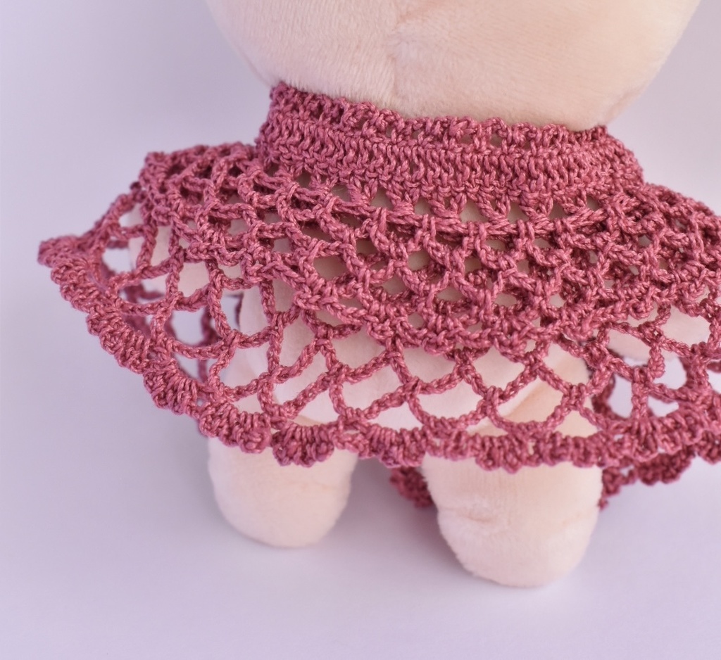 ぬい服 2重 ケープ 10~15cm ぬいぐるみ 着せ替え服 レース編み