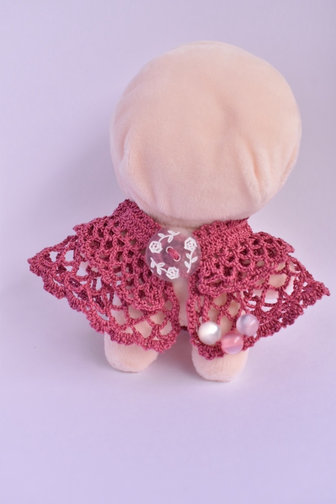 ぬい服 2重 ケープ 10~15cm ぬいぐるみ 着せ替え服 レース編み
