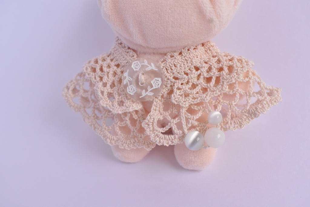 ぬい服 2重 ケープ 10~15cm ぬいぐるみ 着せ替え服 レース編み