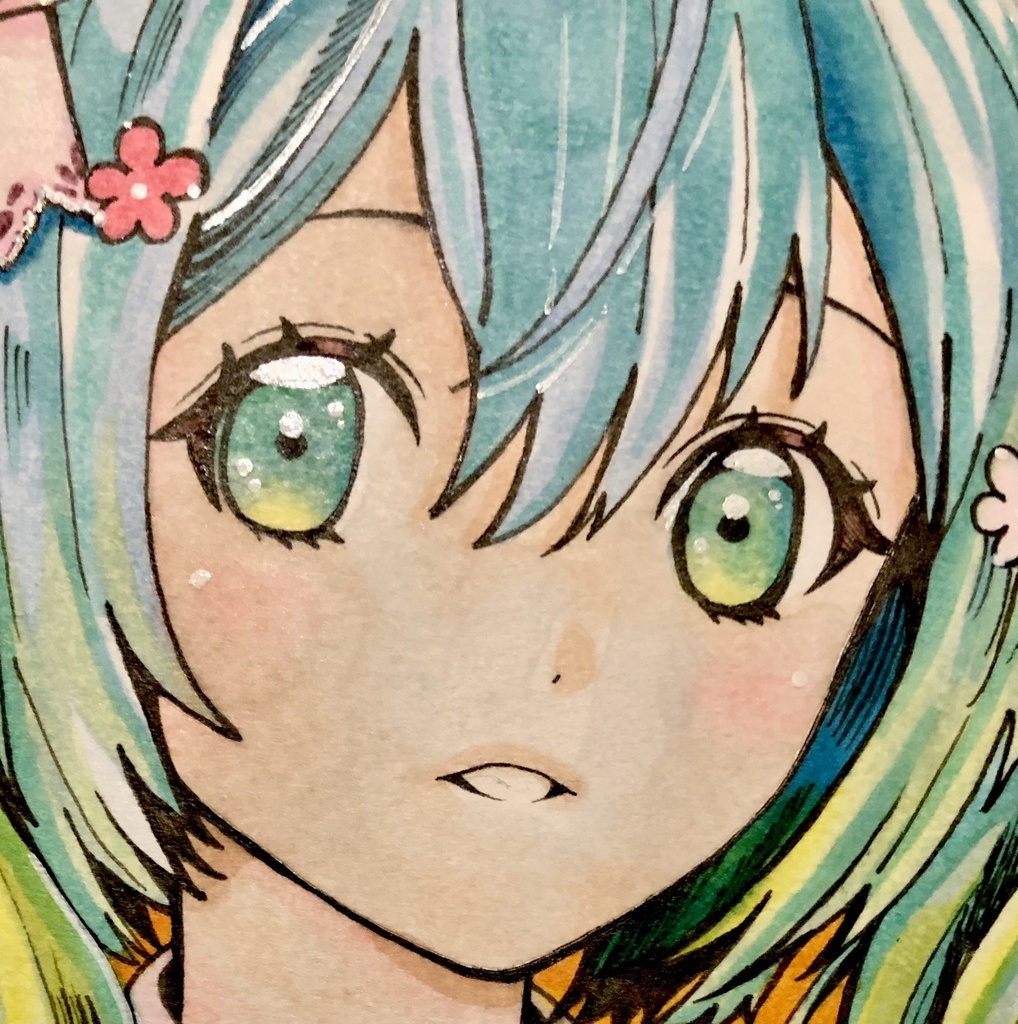 手描き 色紙 初音ミク