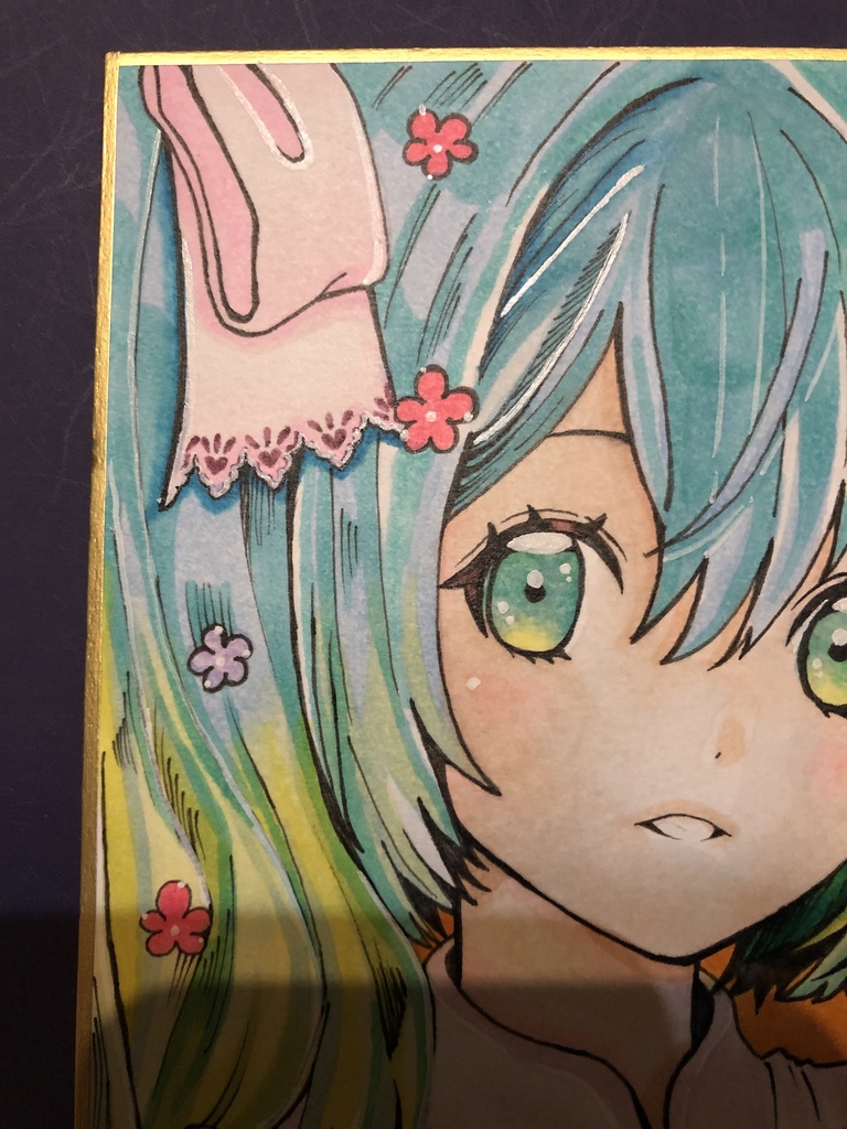 手描き 色紙 初音ミク