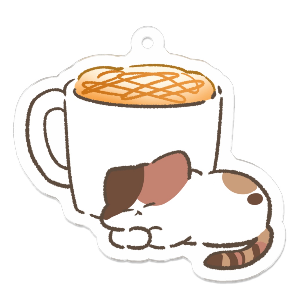 【かふぇとねこ】ドリンク（キャラメルラテ）￤みけねこVer.