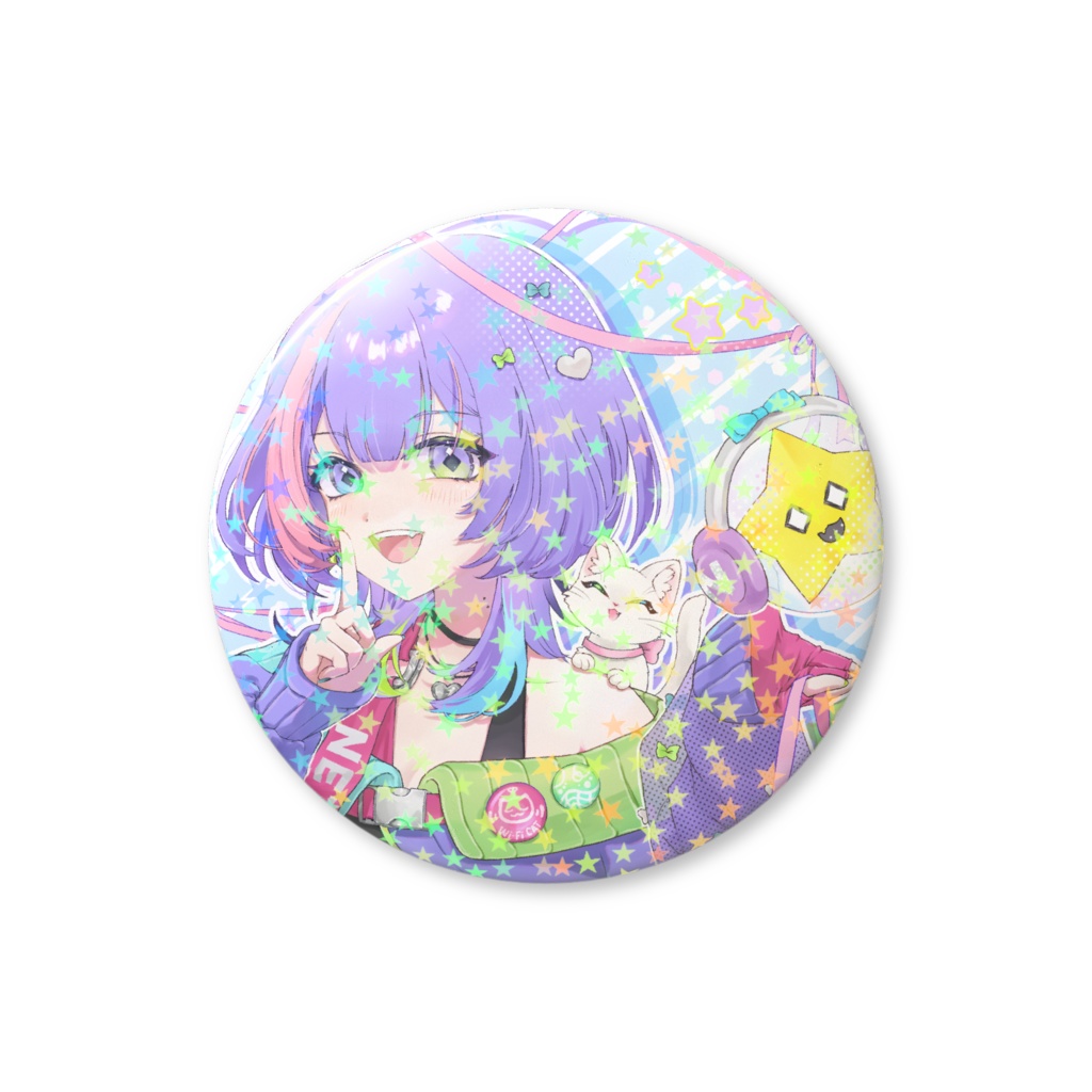 〖1周年記念グッズ〗ホログラム缶バッジ〖歌水ねと〗