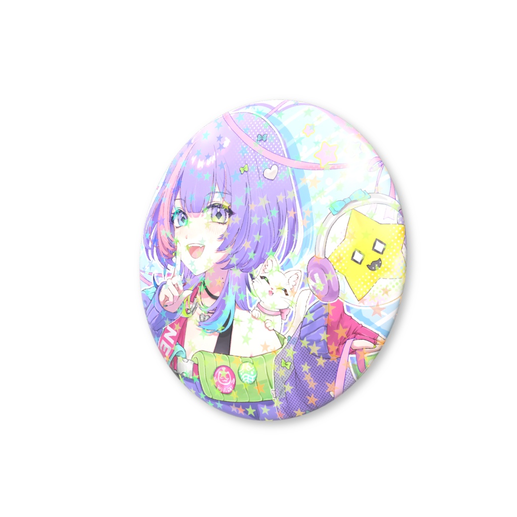 〖1周年記念グッズ〗ホログラム缶バッジ〖歌水ねと〗