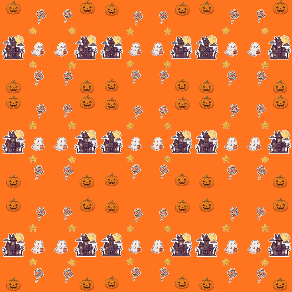 『商用利用OK』子どもが喜ぶポップなハロウィンペーパー 5枚セット /お菓子ラッピング・パーティー飾り/ PNG素材