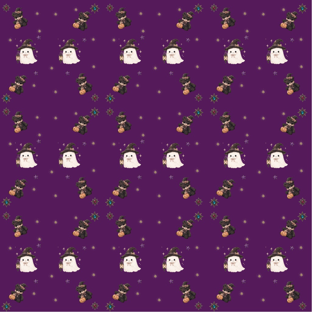 【商用利用OK】大人可愛い ハロウィンデジタルペーパー5枚セット/PNG素材