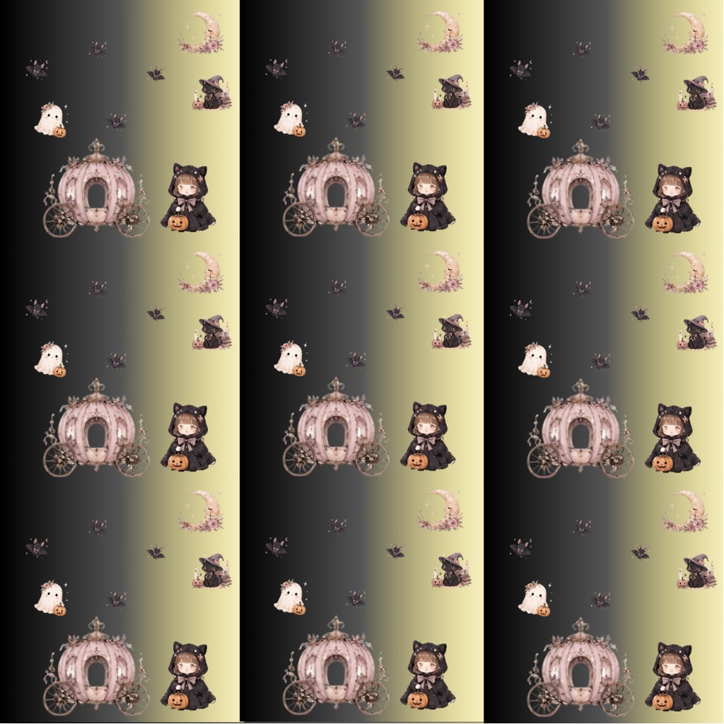 【商用利用OK】大人可愛い ハロウィンデジタルペーパー5枚セット/PNG素材