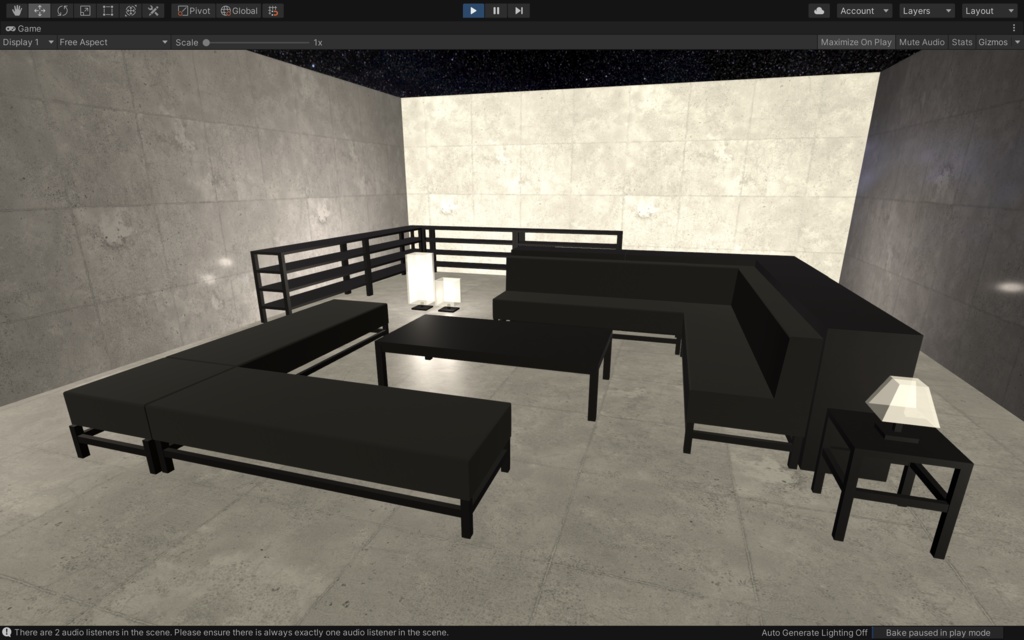 <VRChat , Cluster> シンプルなモダン家具 40点セット<イベント向け>