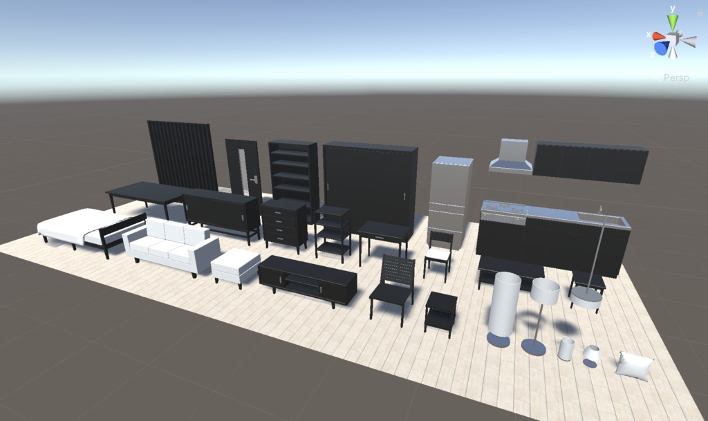 【UnityPackage】living room & furniture set