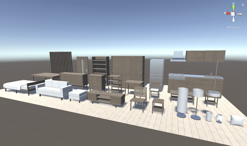 【UnityPackage】living room & furniture set