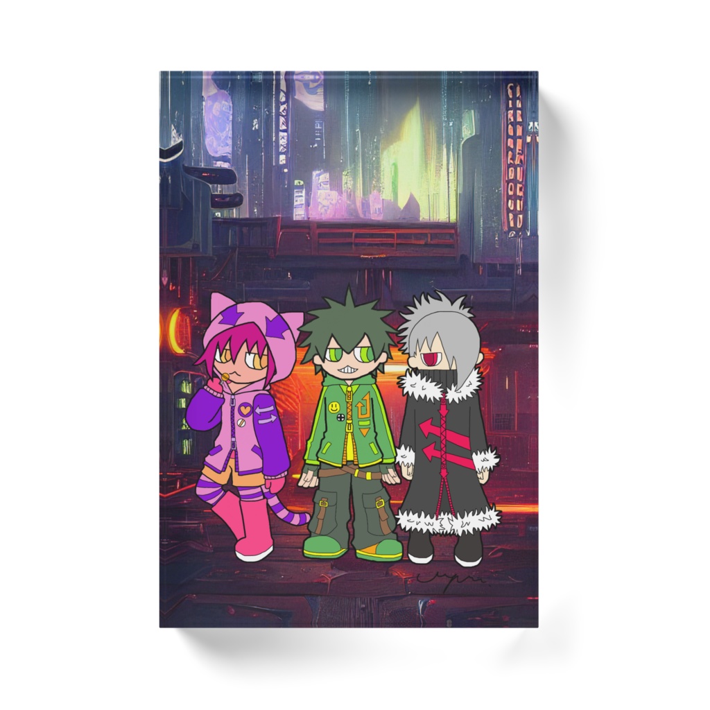 うぱるオリジナルイラスト:アクリルブロック