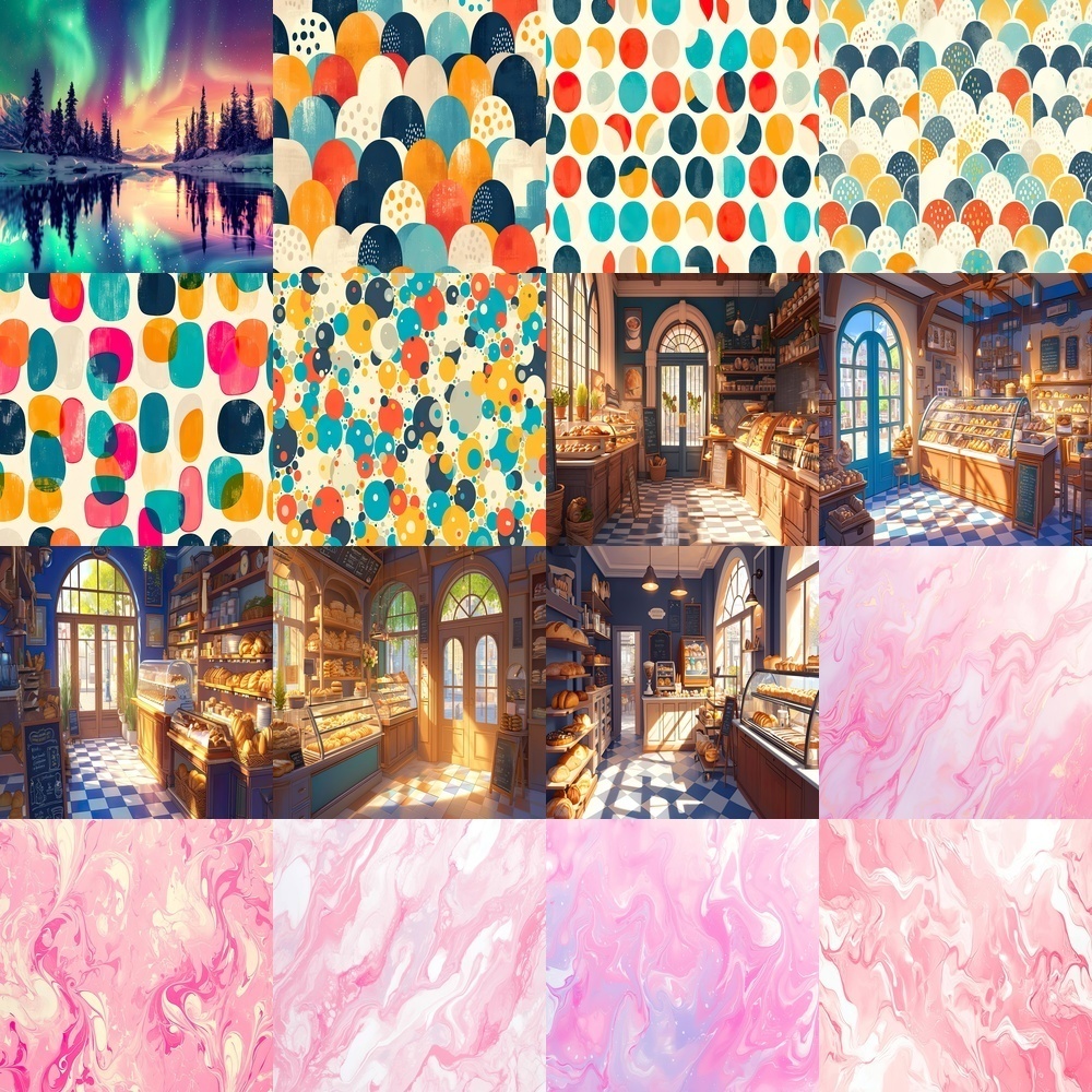 多彩な壁紙と風景セット