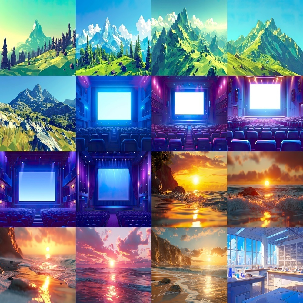 多彩な壁紙と風景セット