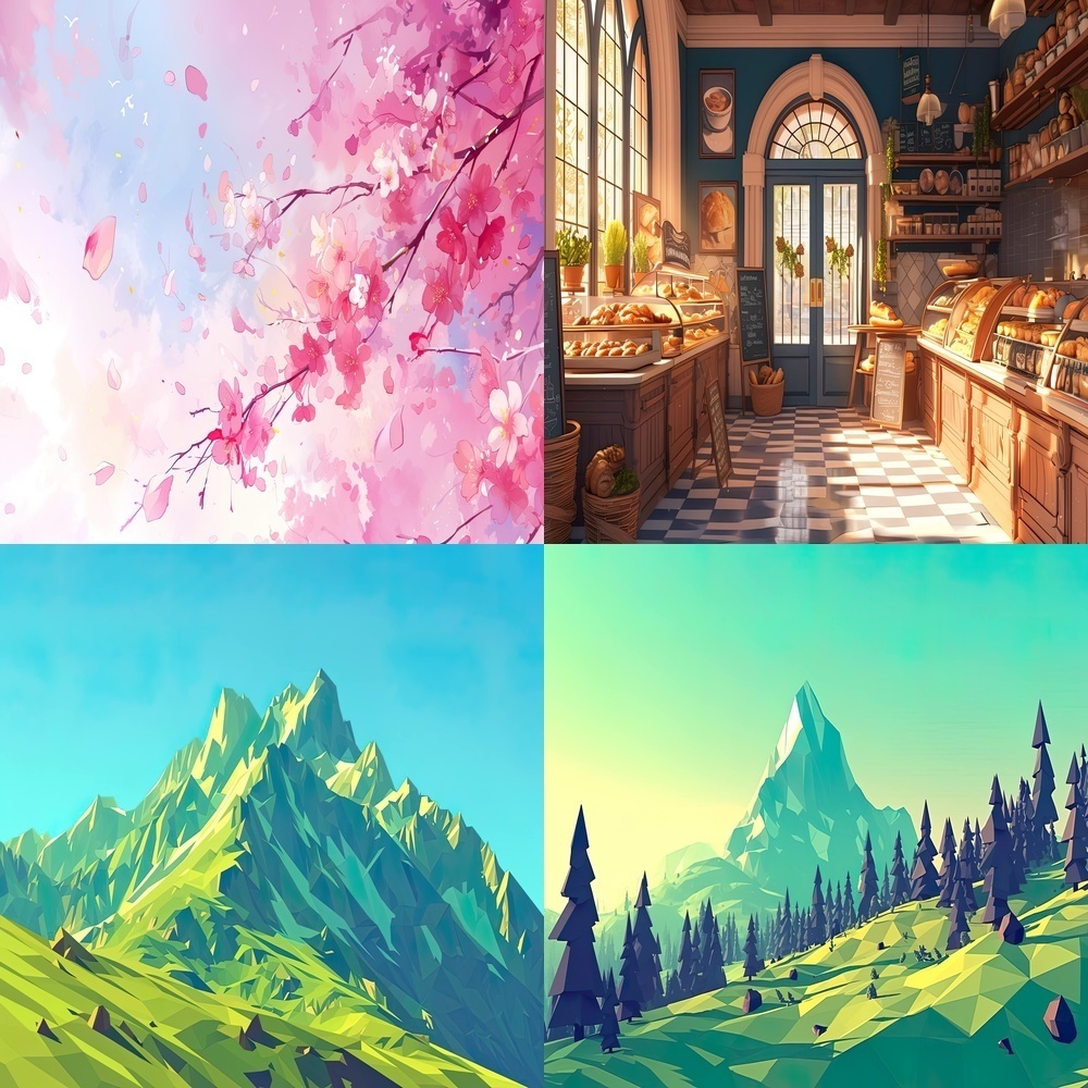 多彩な壁紙と風景セット