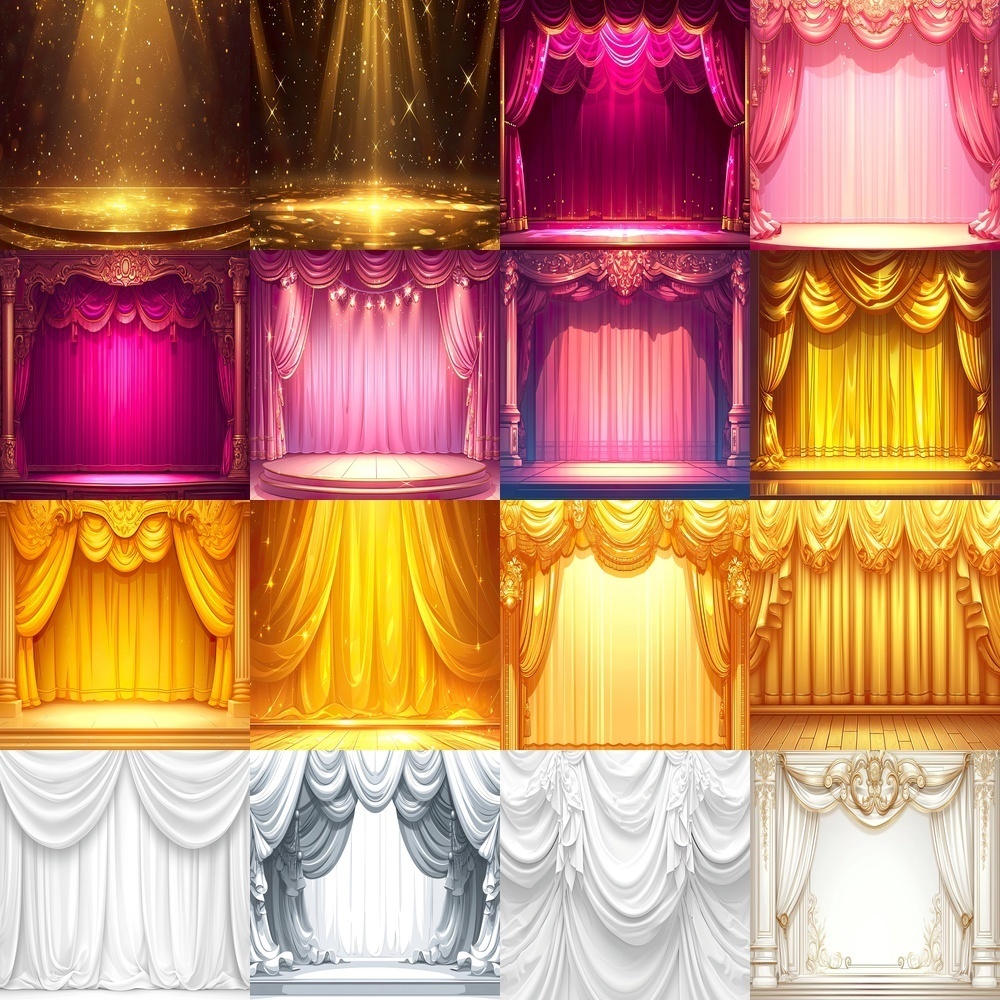 劇場ステージとスポットライト背景パック