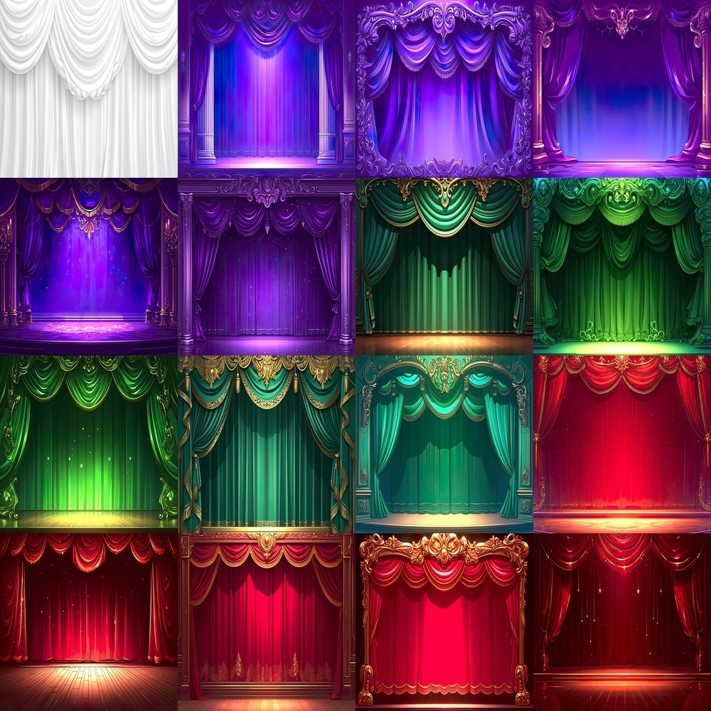 劇場ステージとスポットライト背景パック