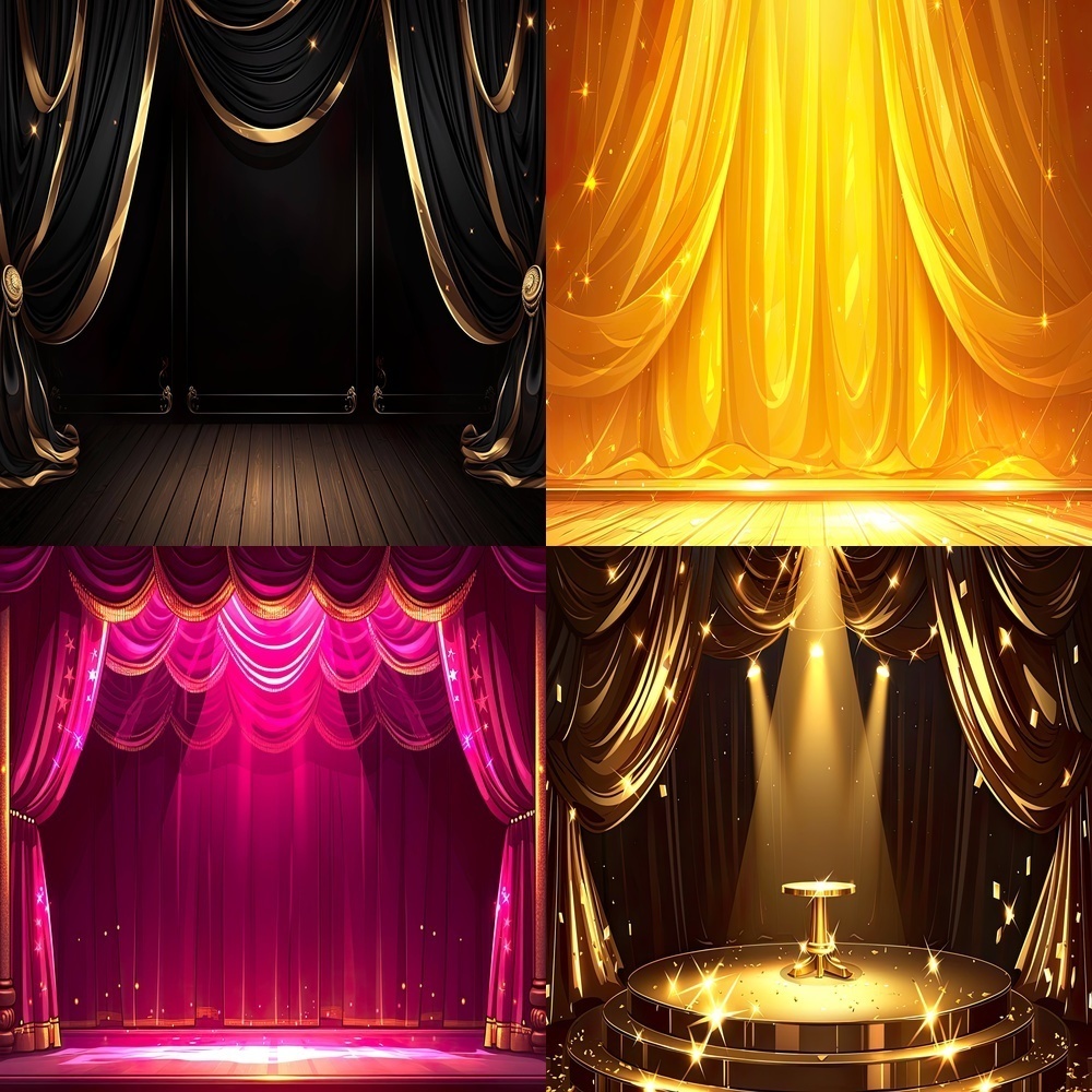 劇場ステージとスポットライト背景パック