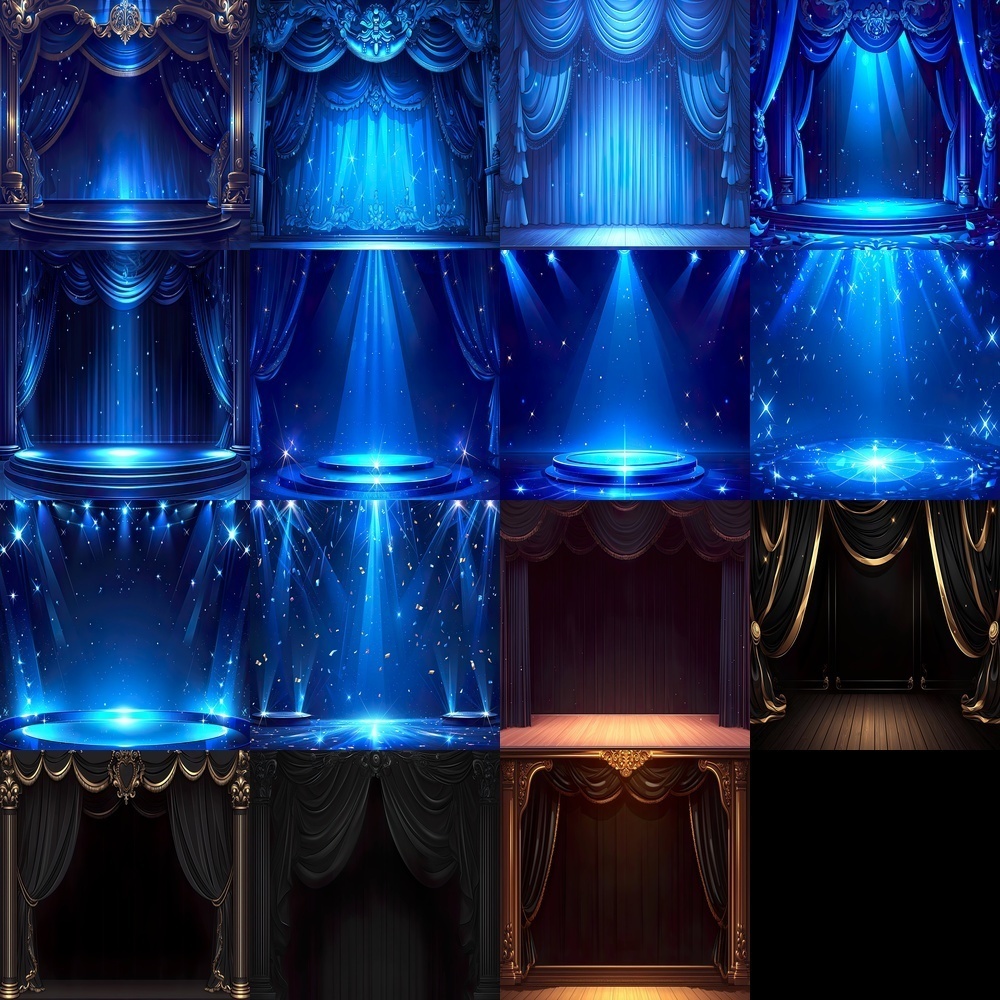 劇場ステージとスポットライト背景パック