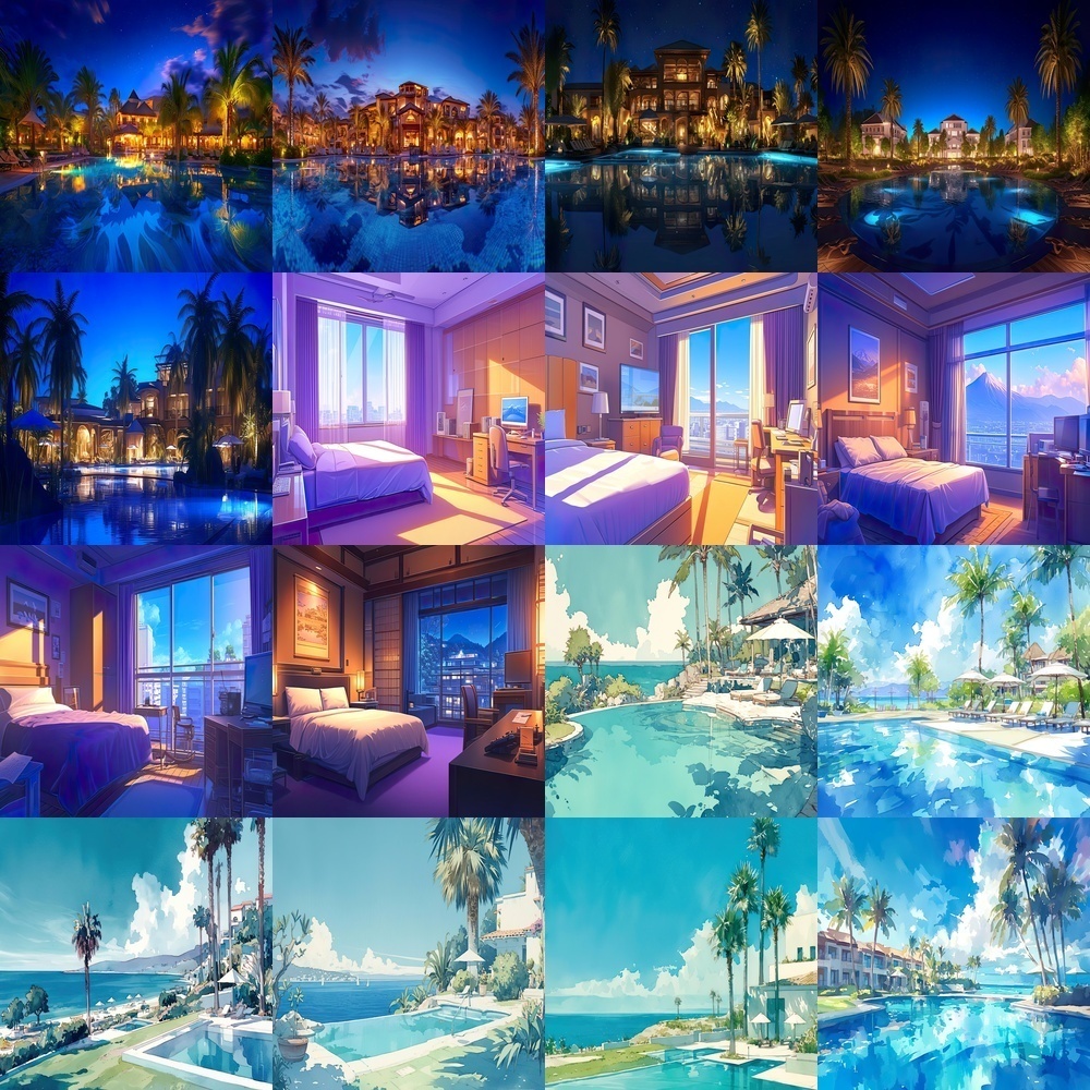 高級ホテルとリゾート背景パック