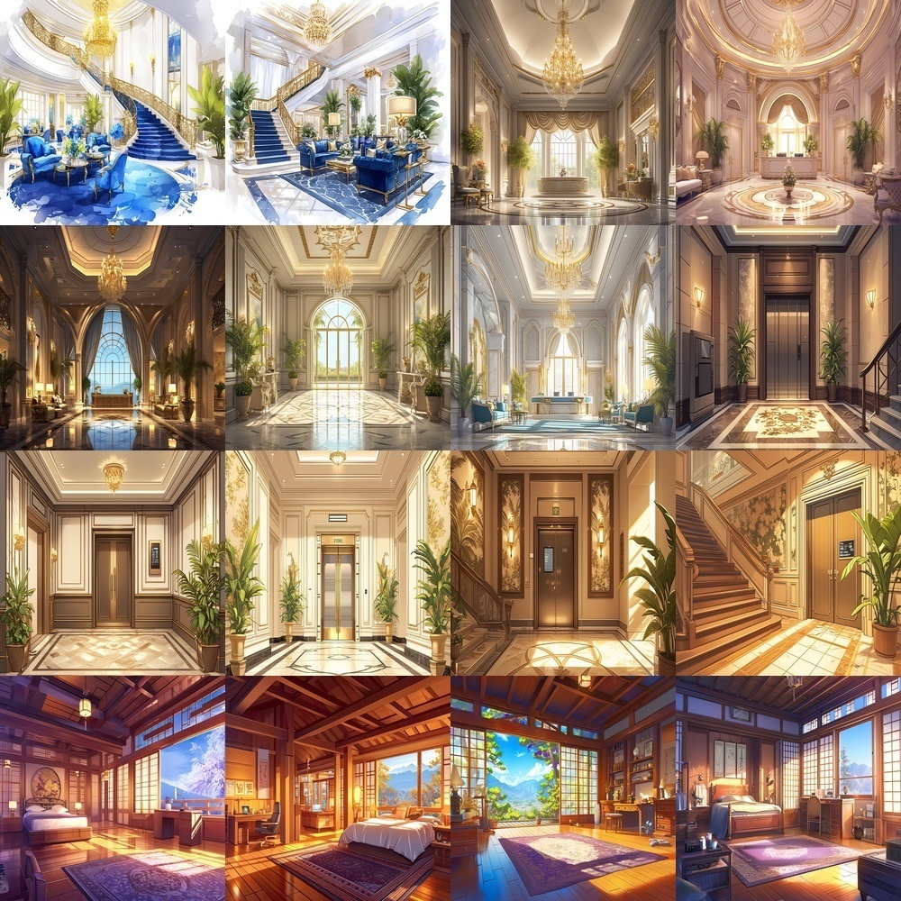 高級ホテルとリゾート背景パック