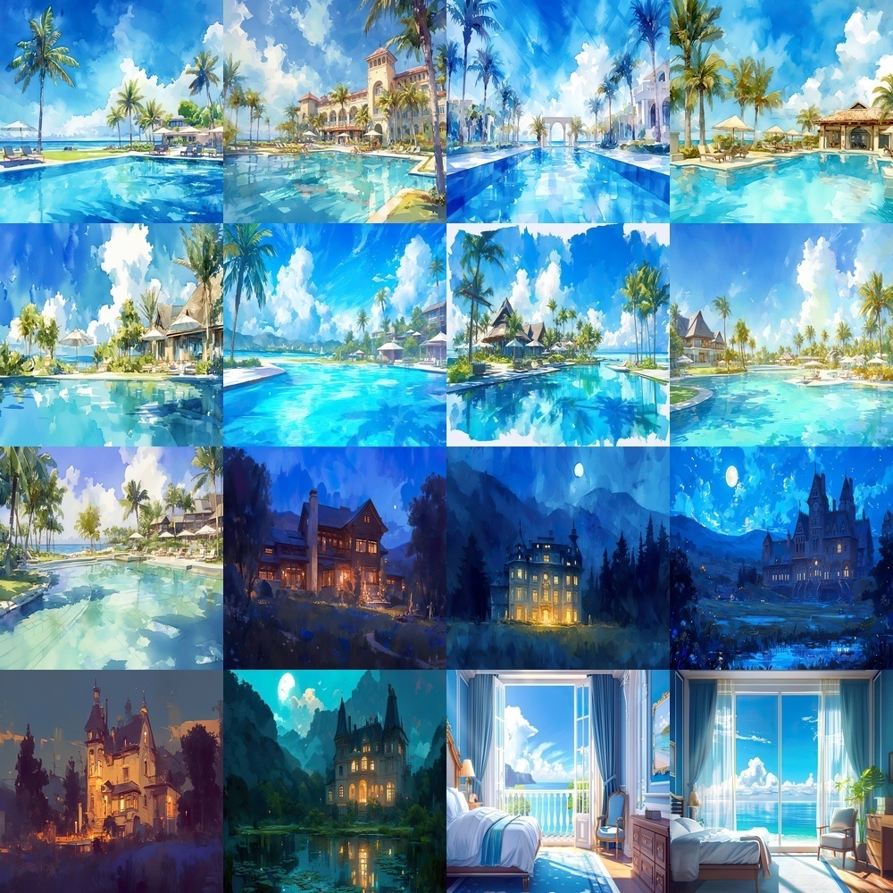 高級ホテルとリゾート背景パック