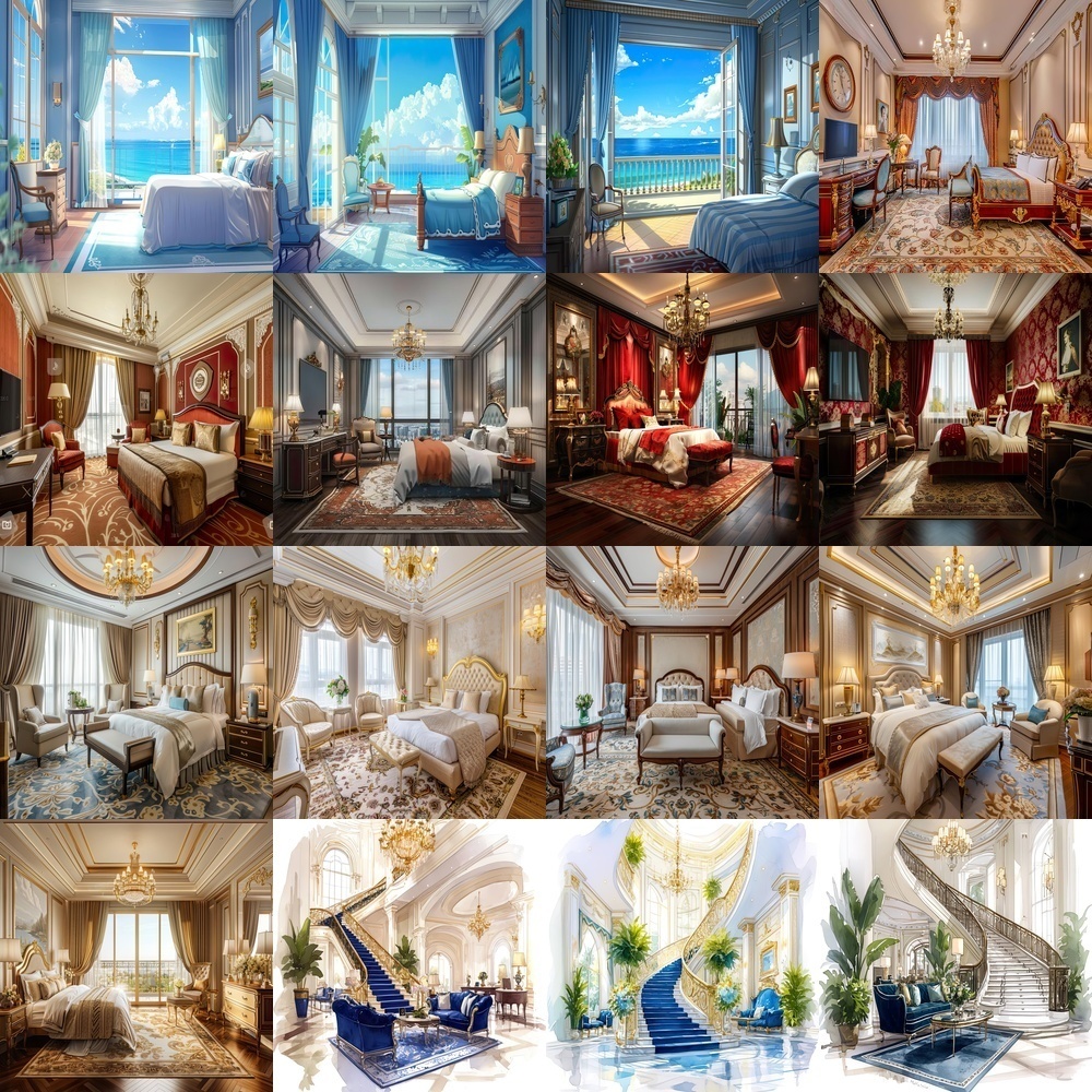 高級ホテルとリゾート背景パック