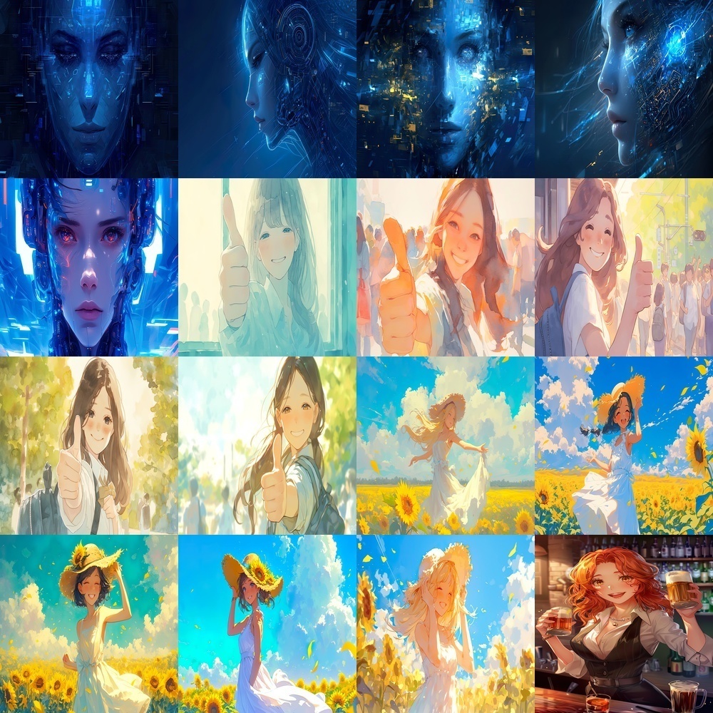 女性ポートレートと多彩なシーン背景パック