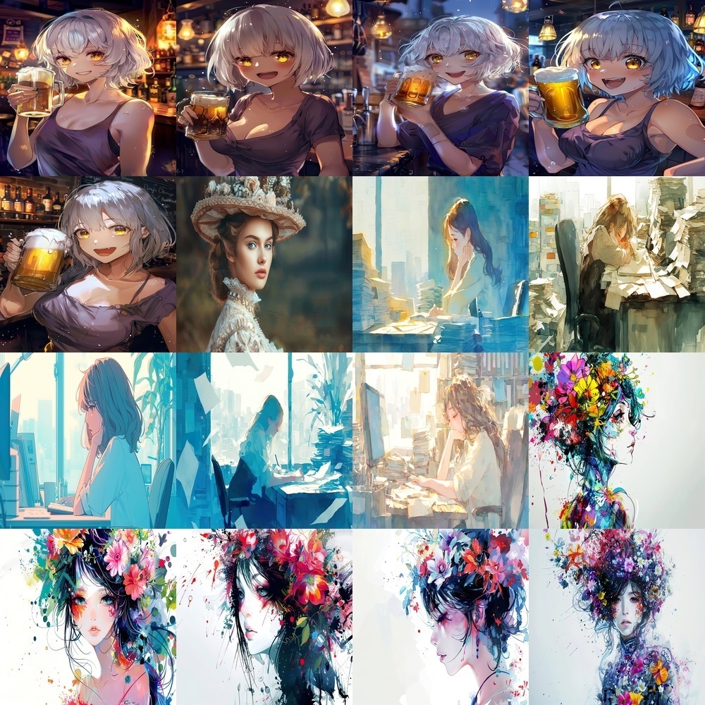 女性ポートレートと多彩なシーン背景パック