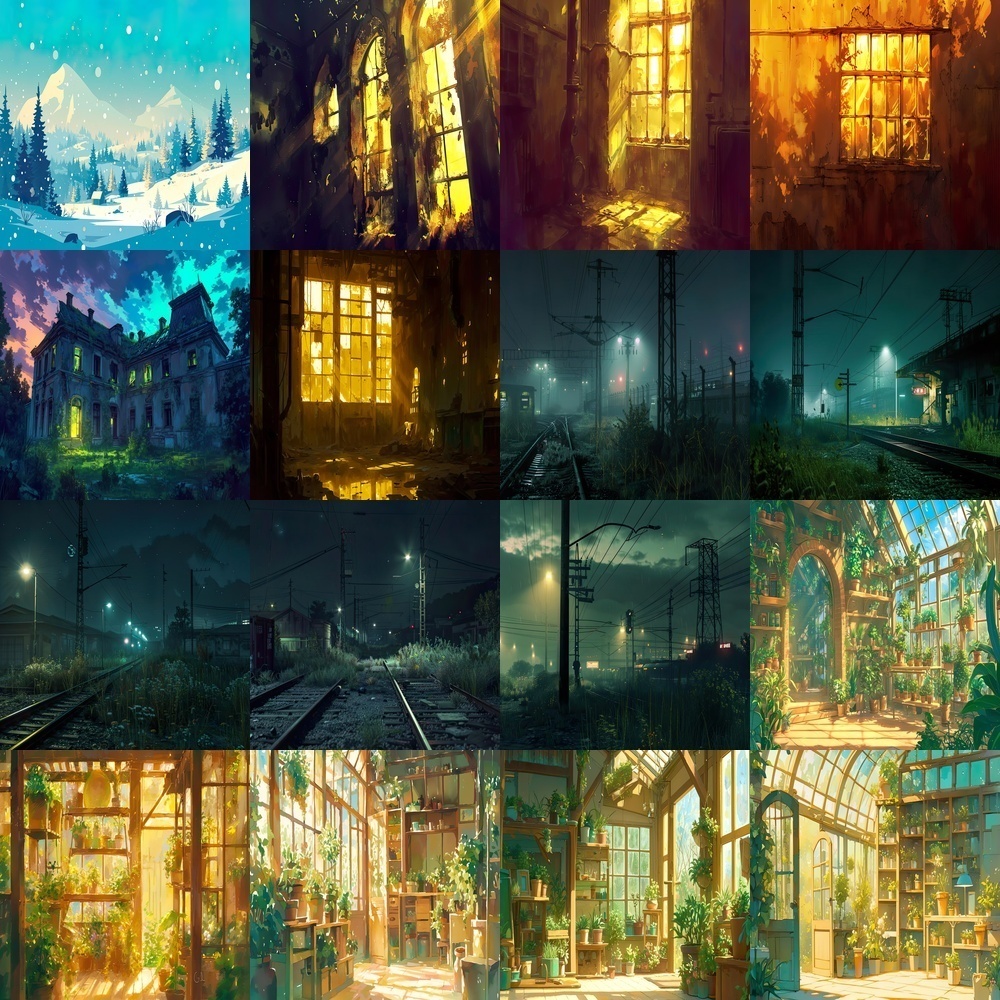 多彩なシーンと季節背景パック