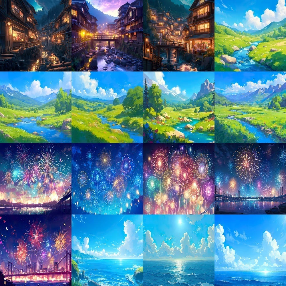 多彩なシーンと季節背景パック