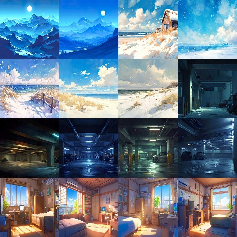 多彩なシーンと季節の幻想背景パック