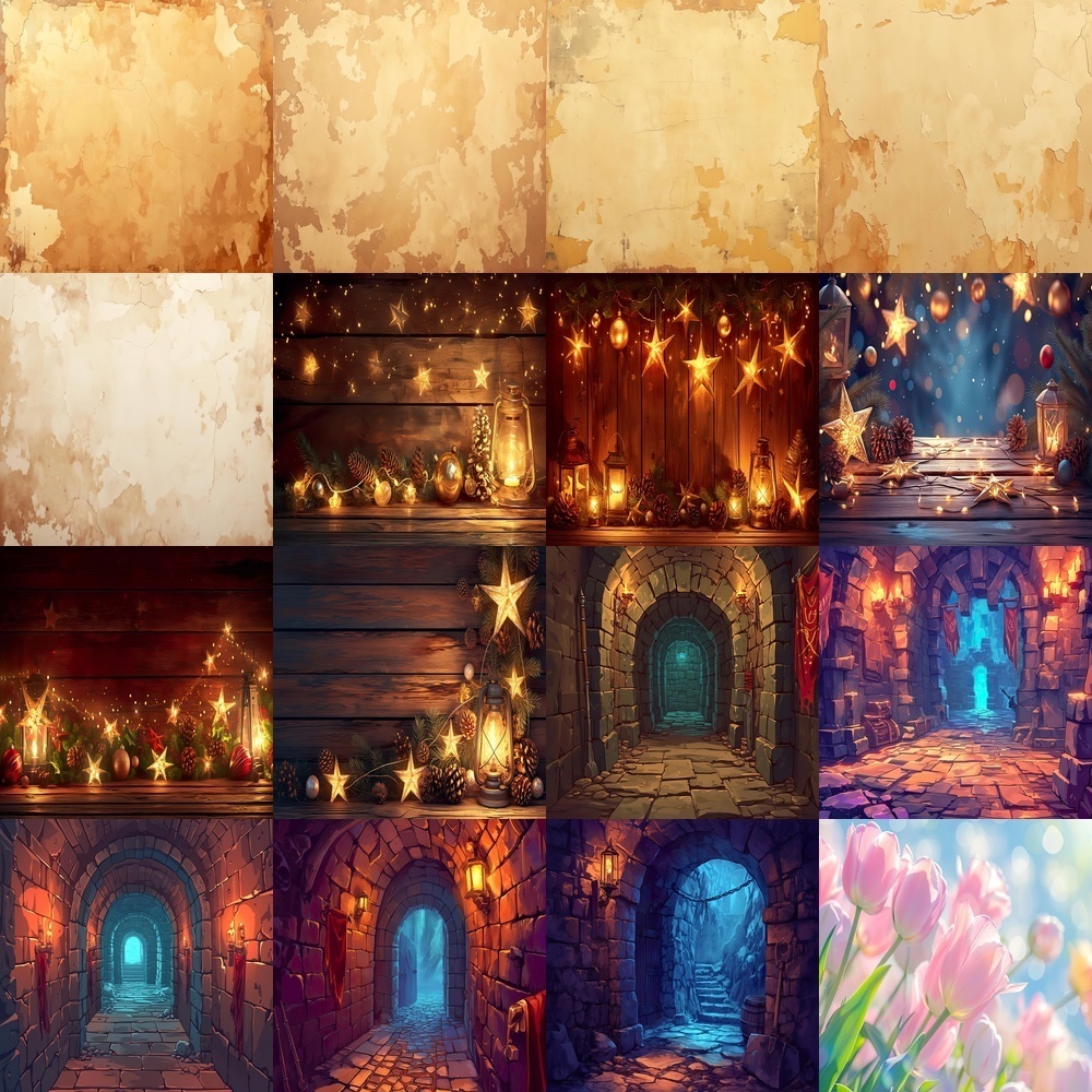 多彩なシーンと季節の幻想背景パック