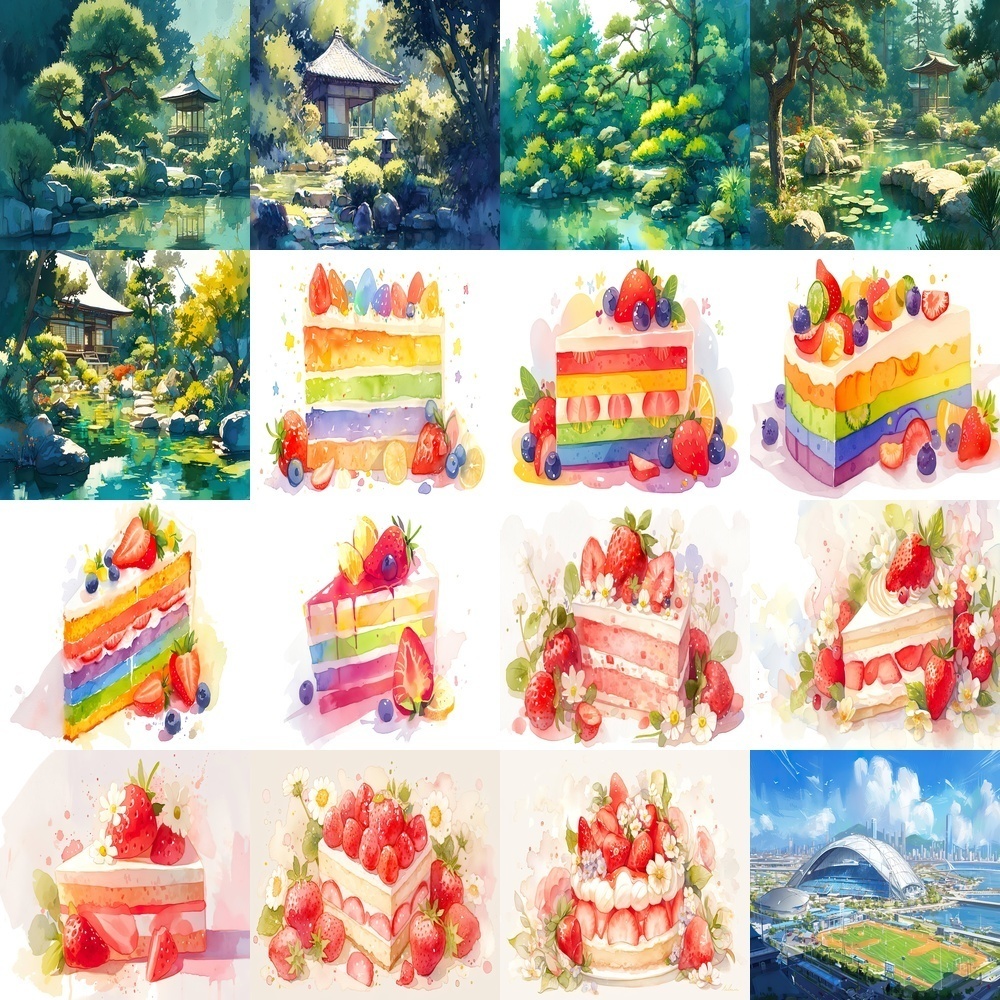 水彩画風背景パック