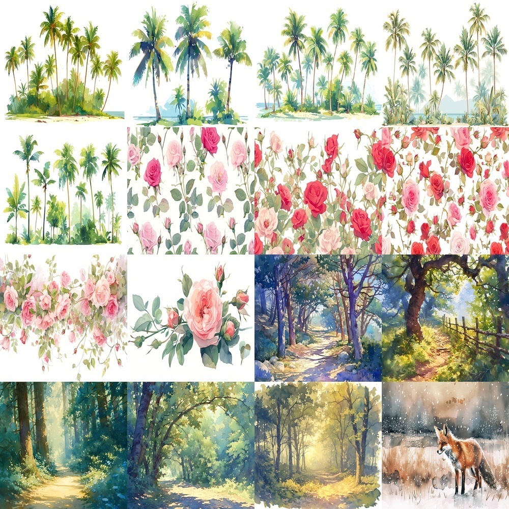 水彩画風背景パック