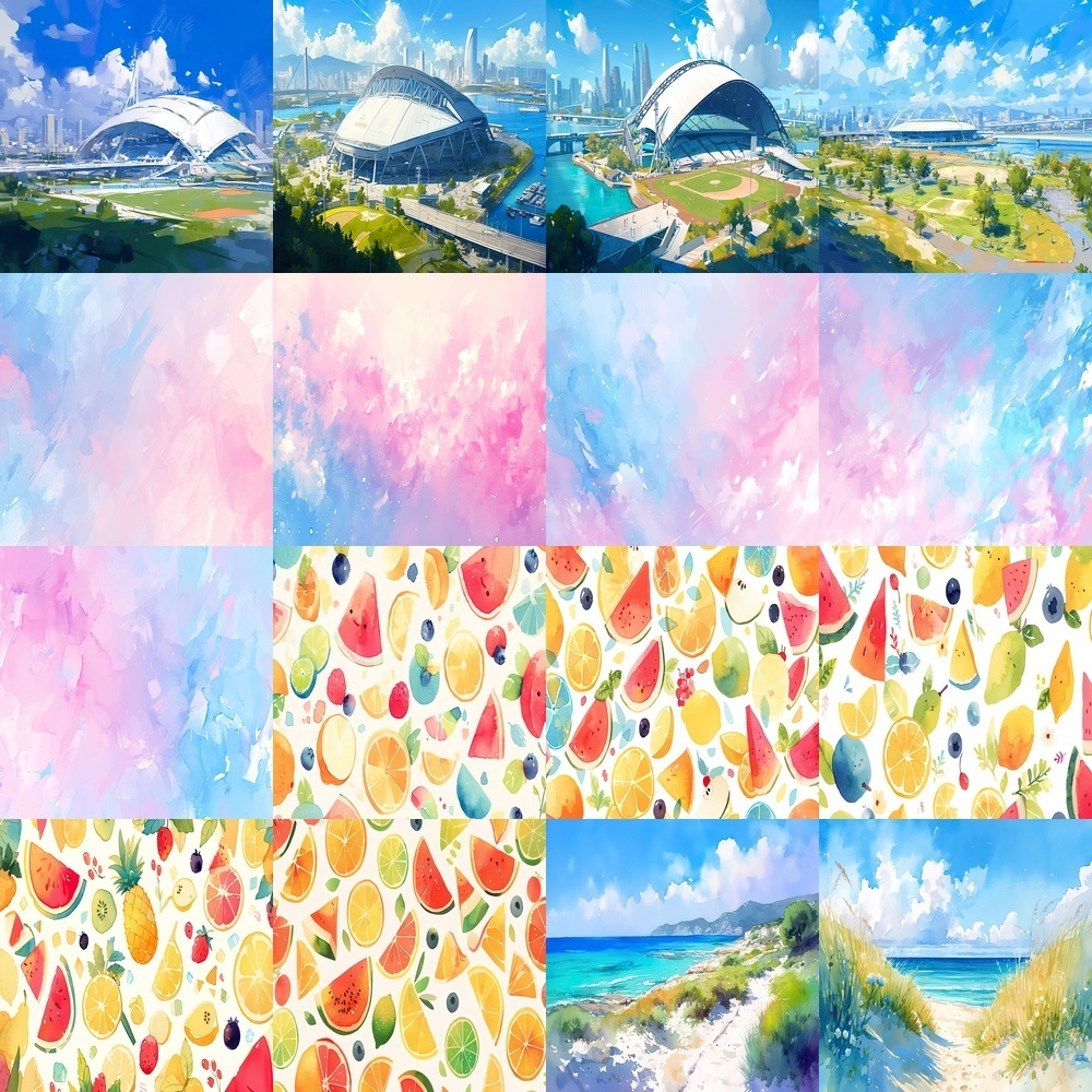 水彩画風背景パック