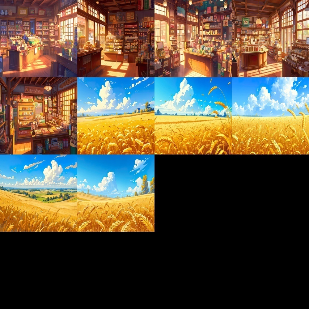 多彩な室内外風景背景パック