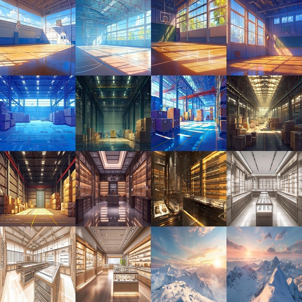 多彩な室内外風景背景パック