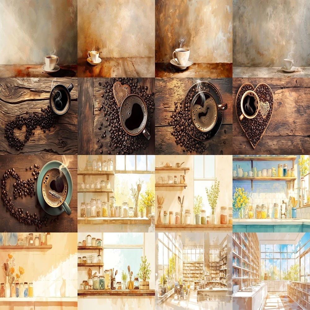 多彩なシーンとアイテム背景パック