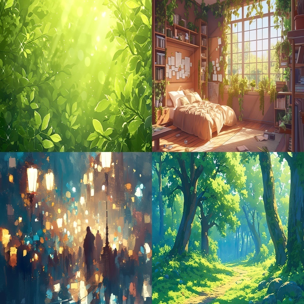 多彩なシーンとアイテム背景パック