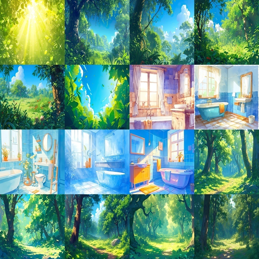 多彩なシーンとアイテム背景パック